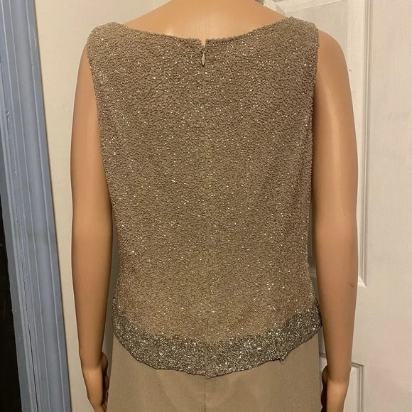 J Kara Women Size 10 Maxi Dress Sequins Embroidery Formal Evening Wedding Party - Picture 10 of 11